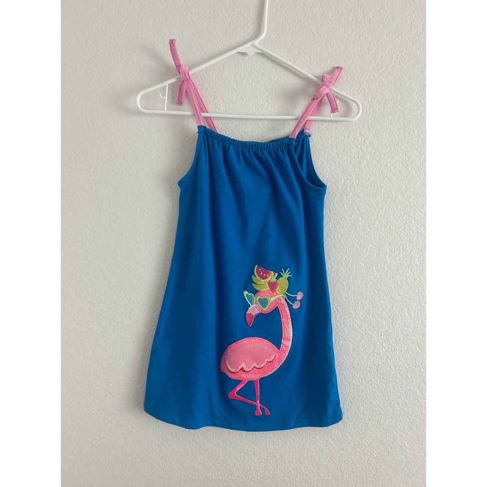 Counting Daisies Sparkly Flamingo Girls Dress Size 6/7